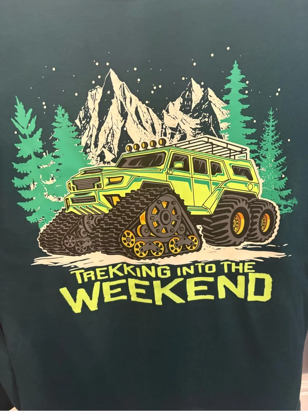 wonder nation Boys Green and Teal 'Trekking Into The Weekend' Pajama Set